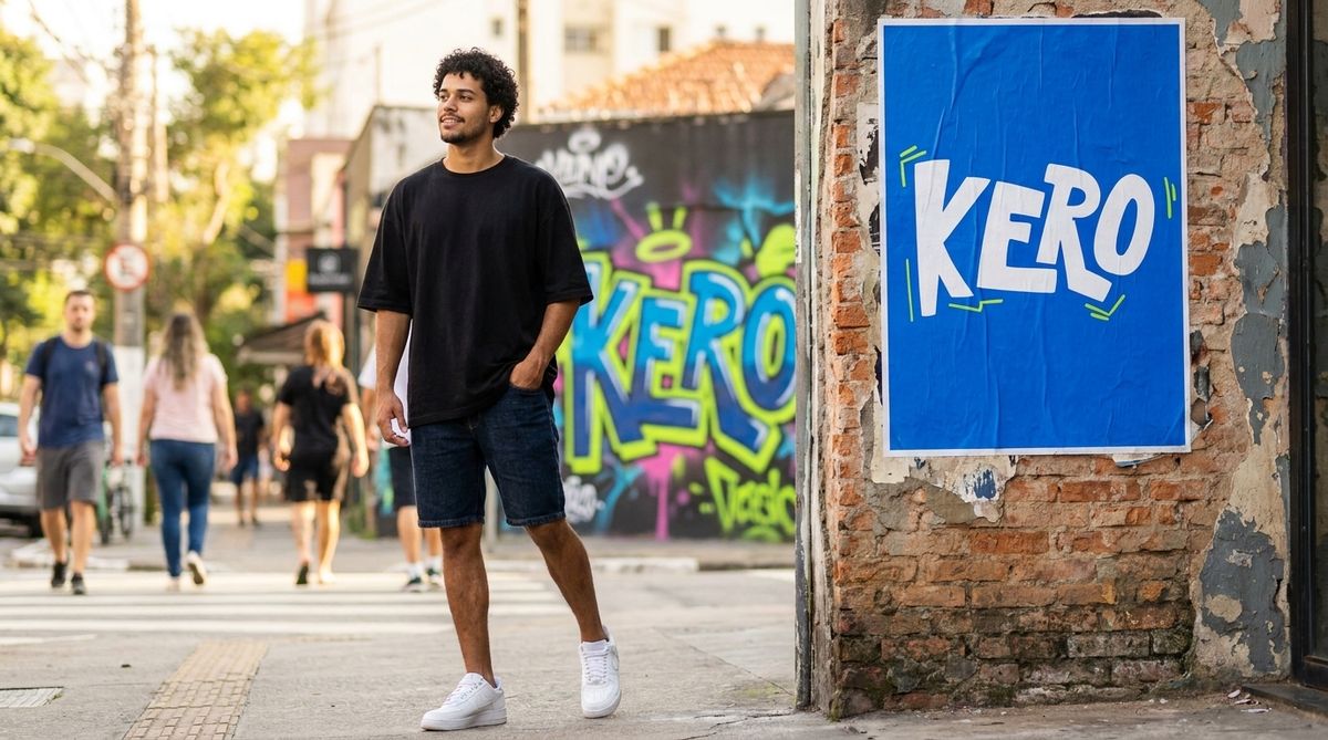 Camiseta Kero Oversized - vista do produto, look