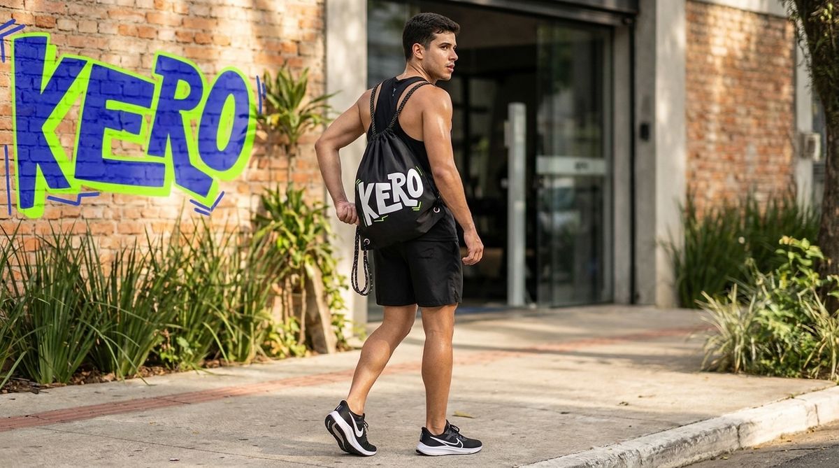 Camiseta Kero Mochila Saco - vista do produto, look